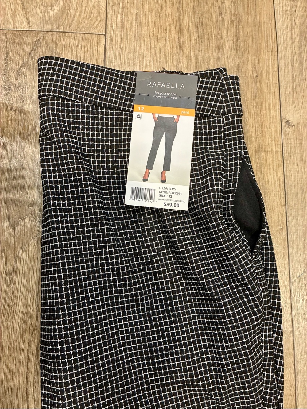 Rafaella Black Windowpane Ankle Pants